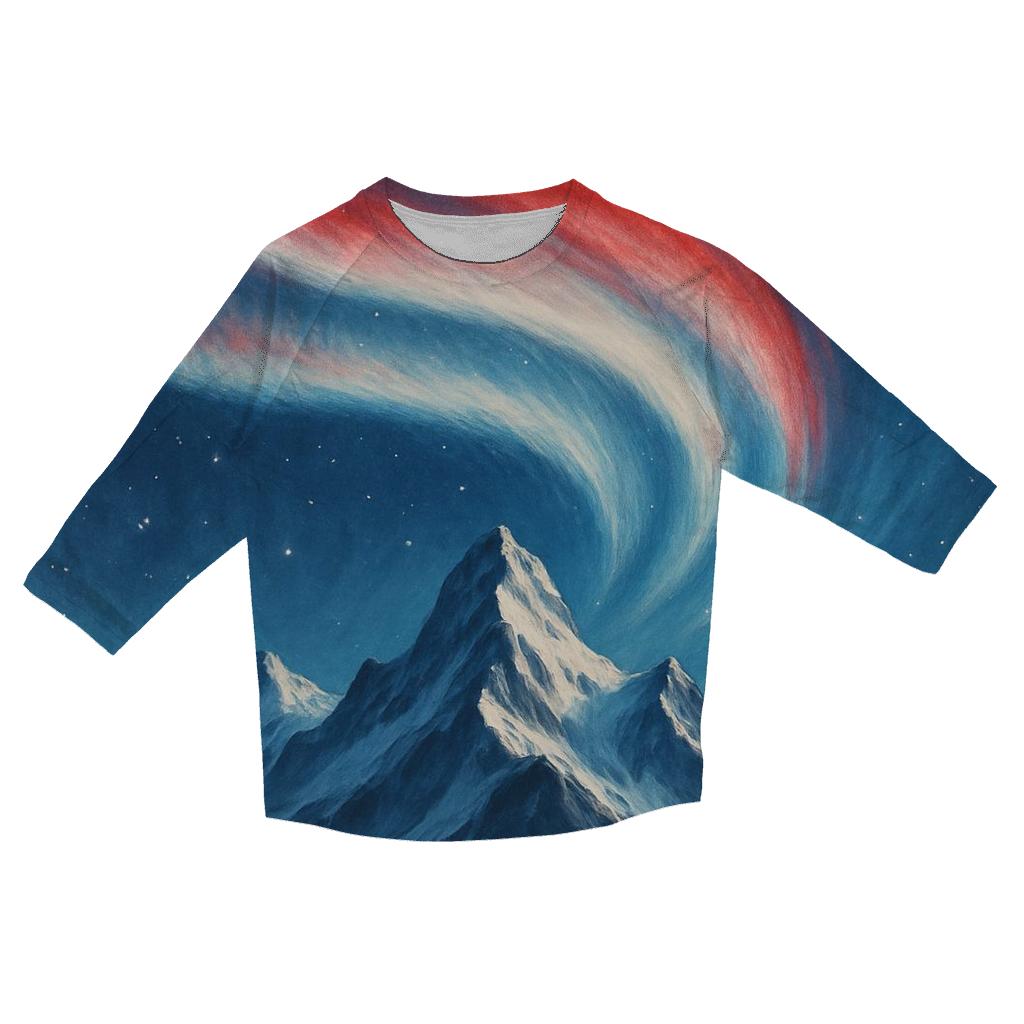 Mountain Aurora Banner custom 3/4 sleeve shirts