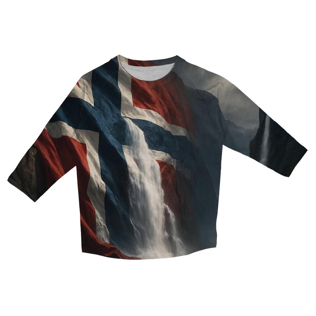 Norwegian Flag Fjord Storm Light fashion 3/4 sleeve shirts