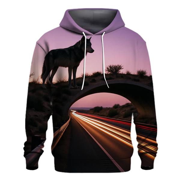 Desert Highway Overpass Wolf Crossing hoodies fashion