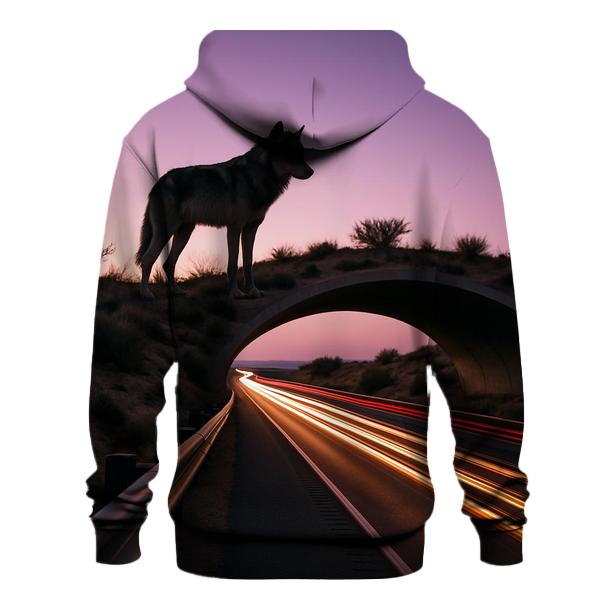 Desert Highway Overpass Wolf Crossing hoodies fashion