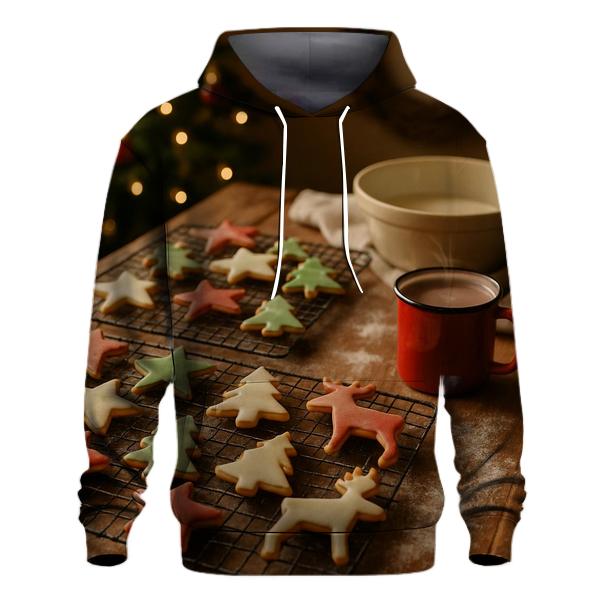 Christmas Cookies On The Farmhouse Table embroidered hoodies