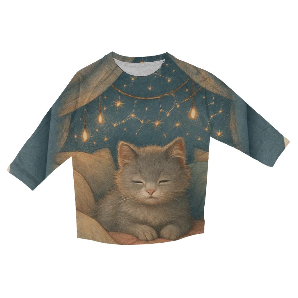 Starlit Pillow Fort Cat stylish quarter sleeve tops