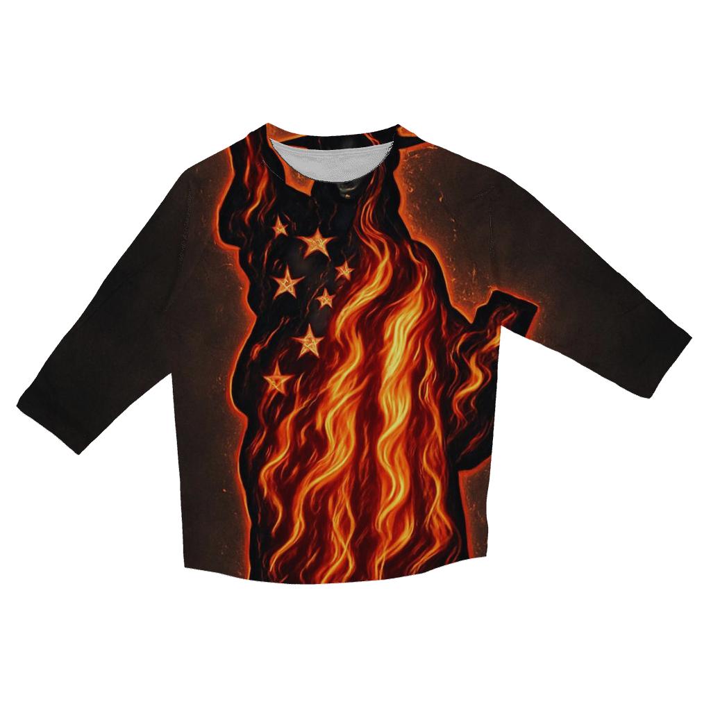 Liberty Flame Silhouette trendy 3/4 sleeve tops