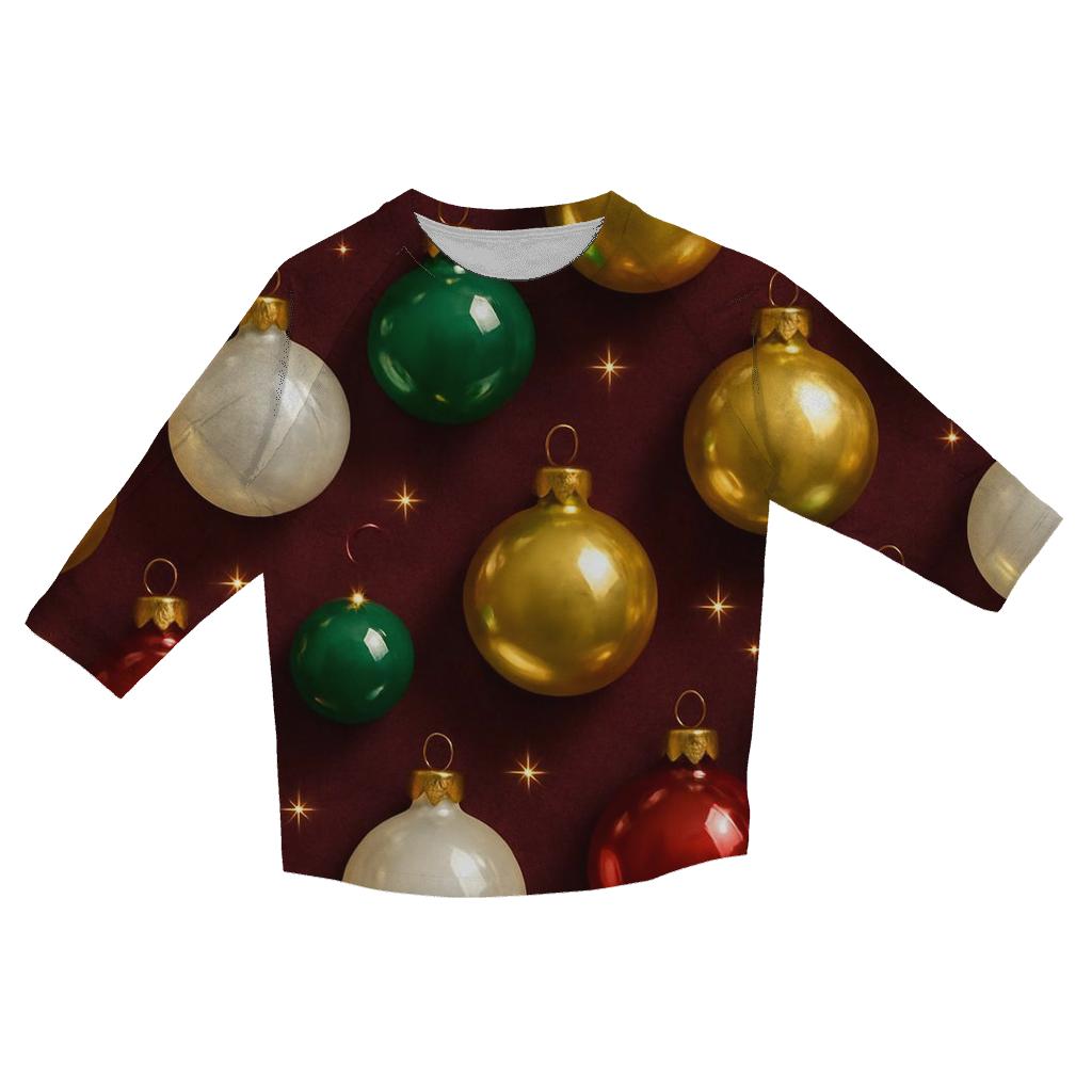 Bauble Galaxy Scatter On Burgundy Velvet trendy 3/4 sleeve tops