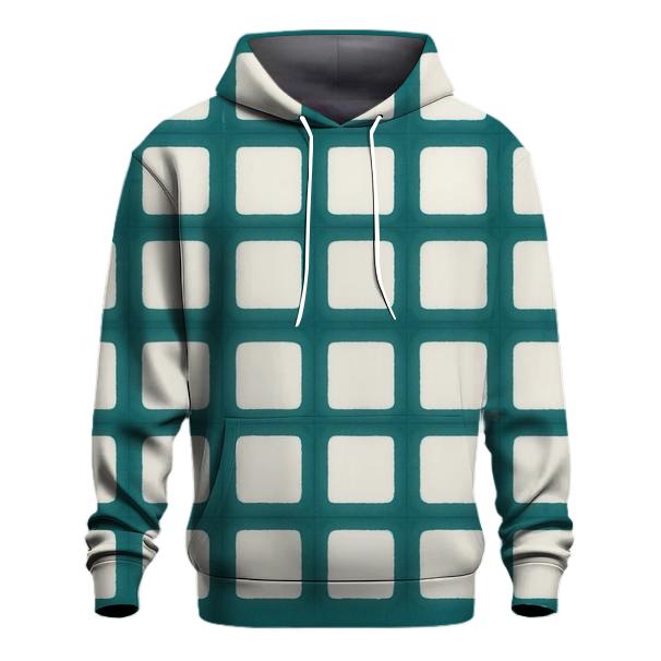 Itajime Teal Window Grid hoodie designs