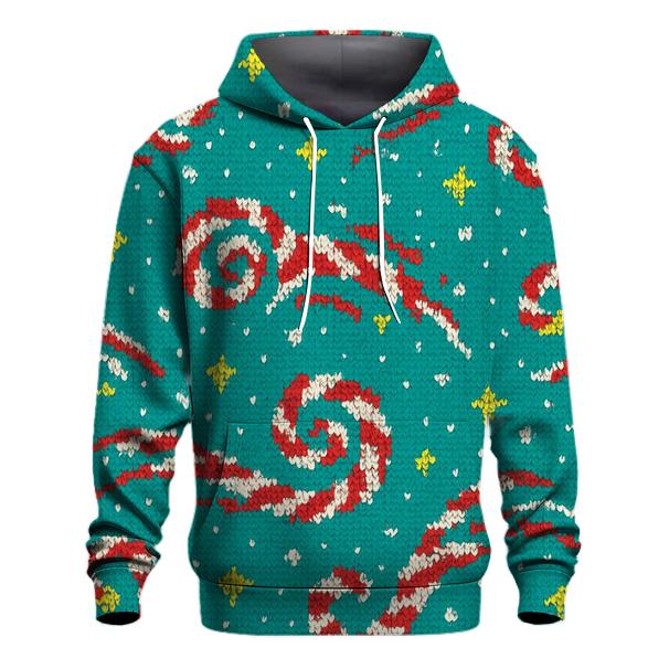 Candy Cane Comet Spiral Tiles hoodie designs