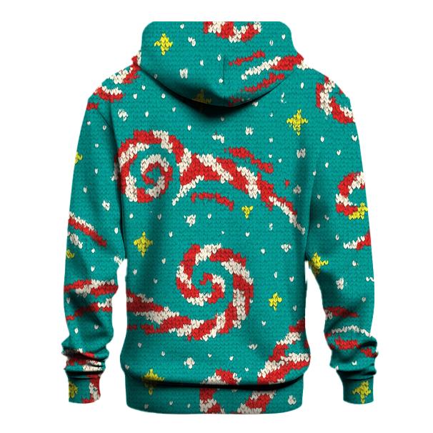 Candy Cane Comet Spiral Tiles hoodie designs