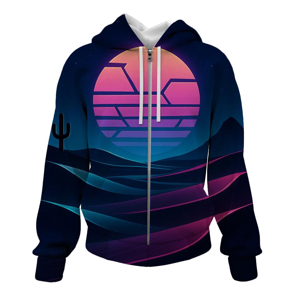 Neon Desert Mirage printed hoodies