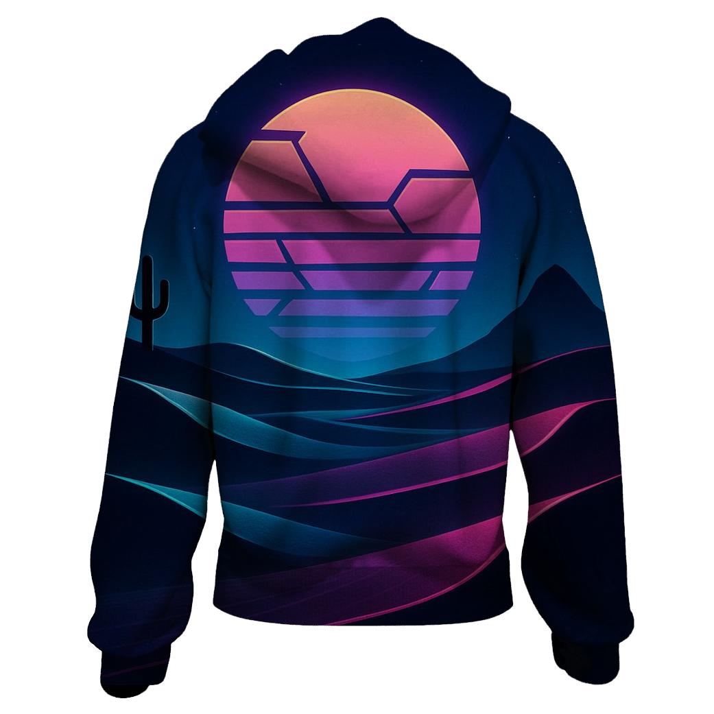 Neon Desert Mirage printed hoodies