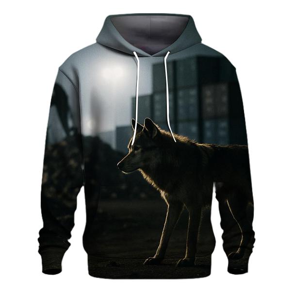 Industrial Periphery Nighttime Scavenger Wolf heavyweight hoodies