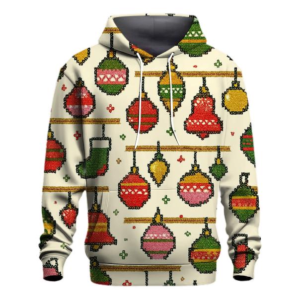 Mismatched Ornament Ladder Bands printed hoodies
