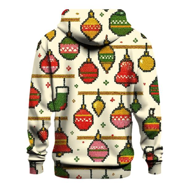 Mismatched Ornament Ladder Bands printed hoodies