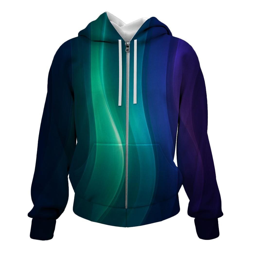 Aurora Glass Waves lightweight hoodies