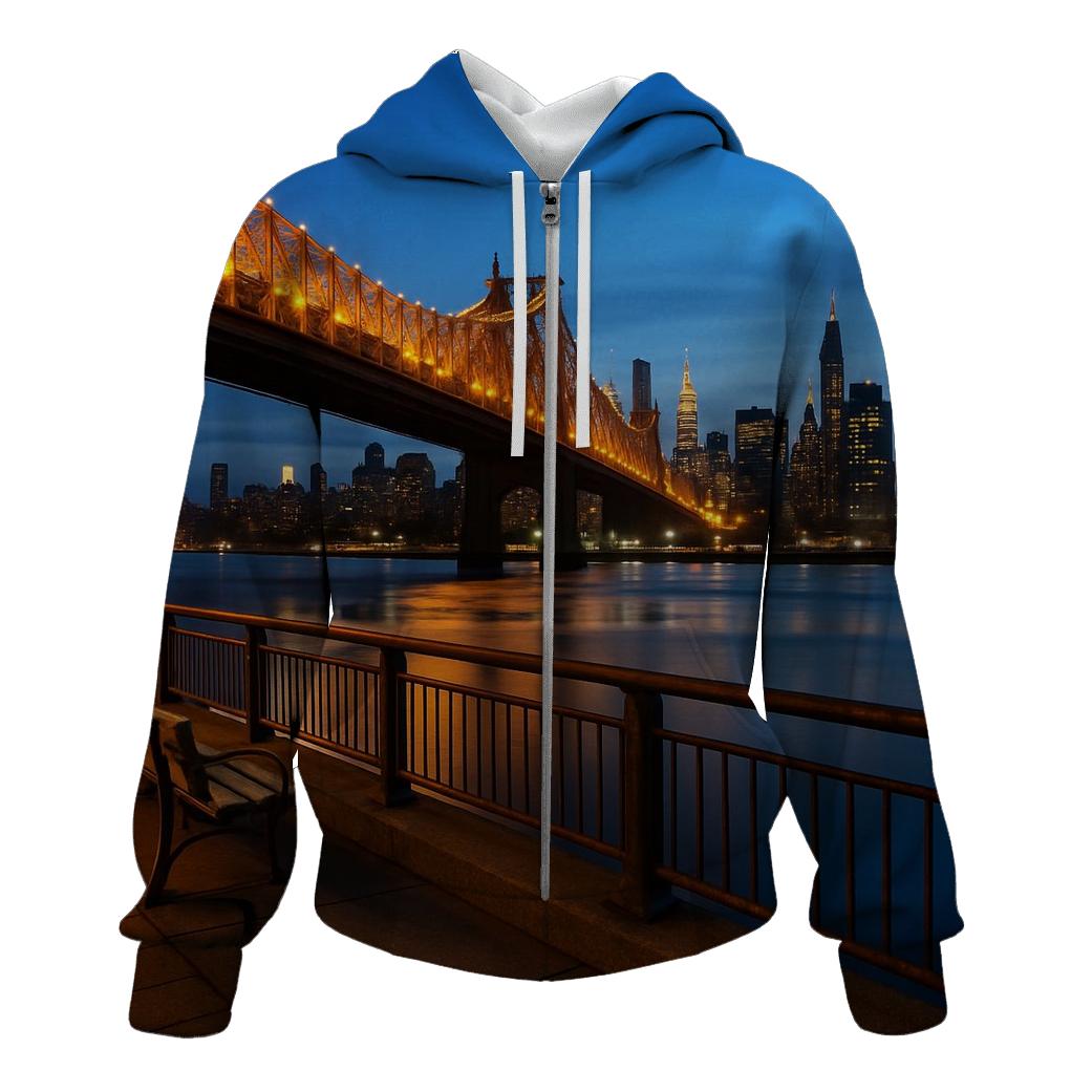 Queensboro Bridge Industrial Twilight View custom hoodies