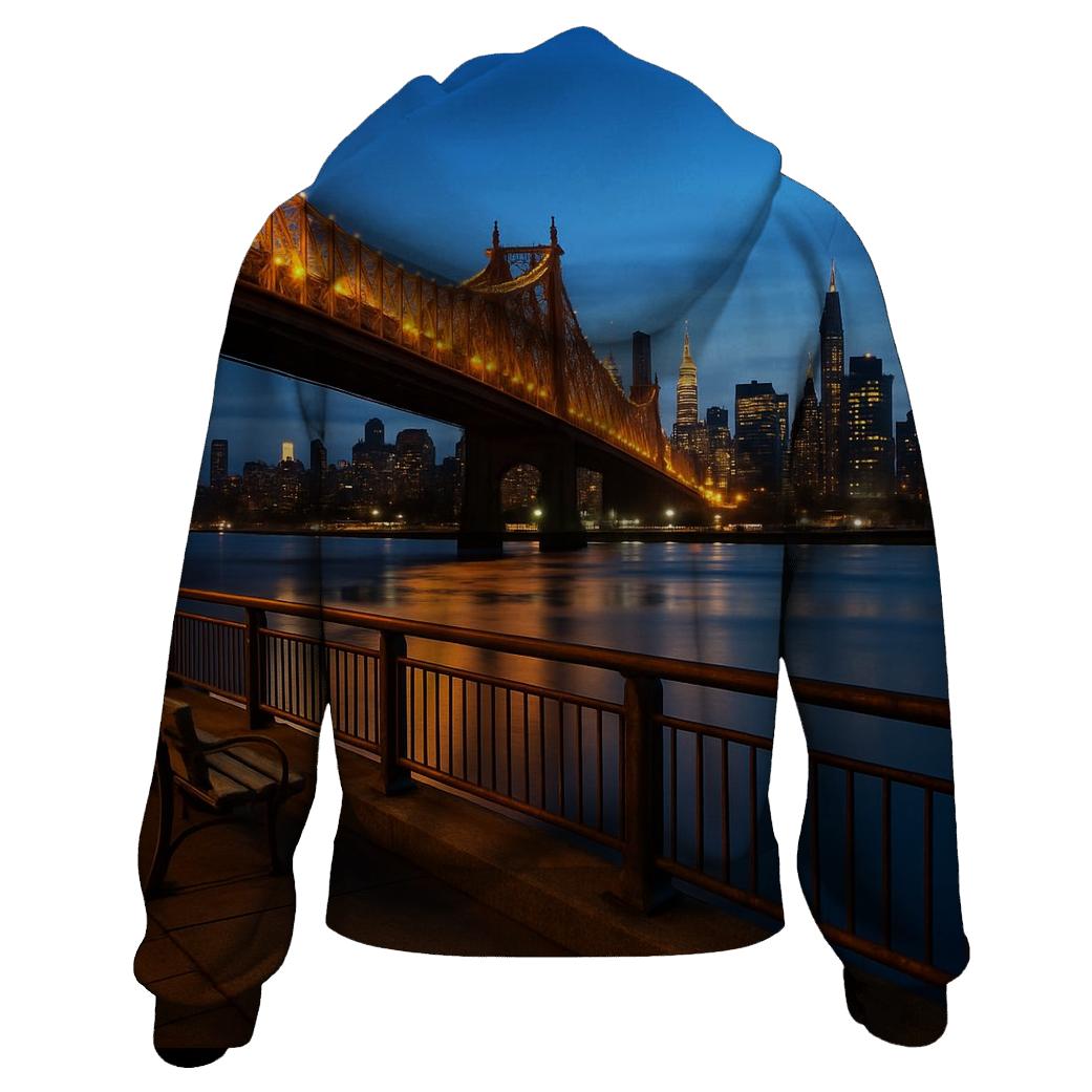 Queensboro Bridge Industrial Twilight View custom hoodies