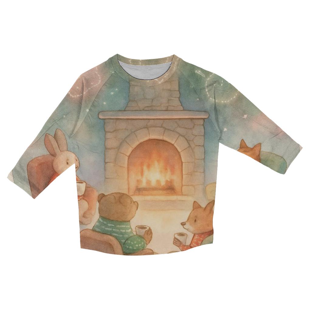 Celestial Fireplace Gathering casual three quarter sleeve shirts