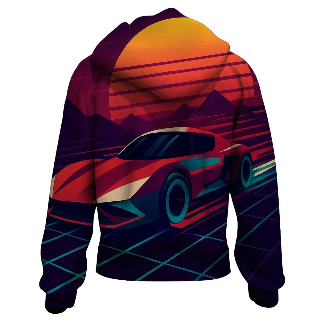 Retro Futurist Racing Grid graphic hoodies