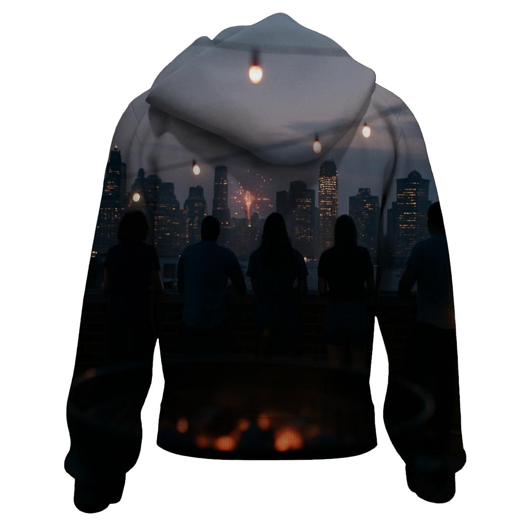 Fourth Of July Rooftop Barbecue Skyline lightweight hoodies