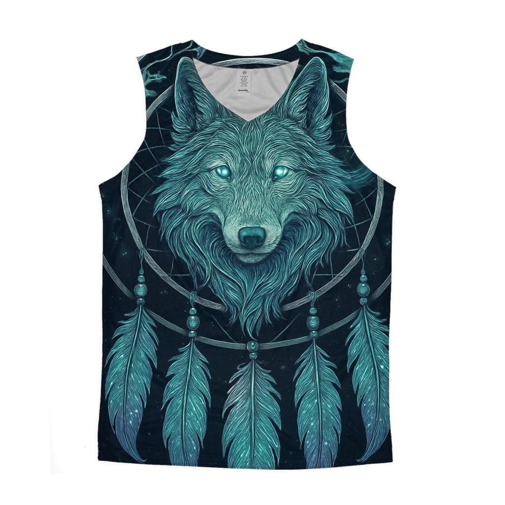 Dreamcatcher Aurora Wolf designer workout tanks