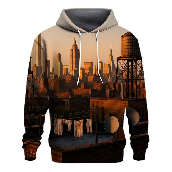 Harlem Rooftop Golden Hour Skyline zip-up hoodies