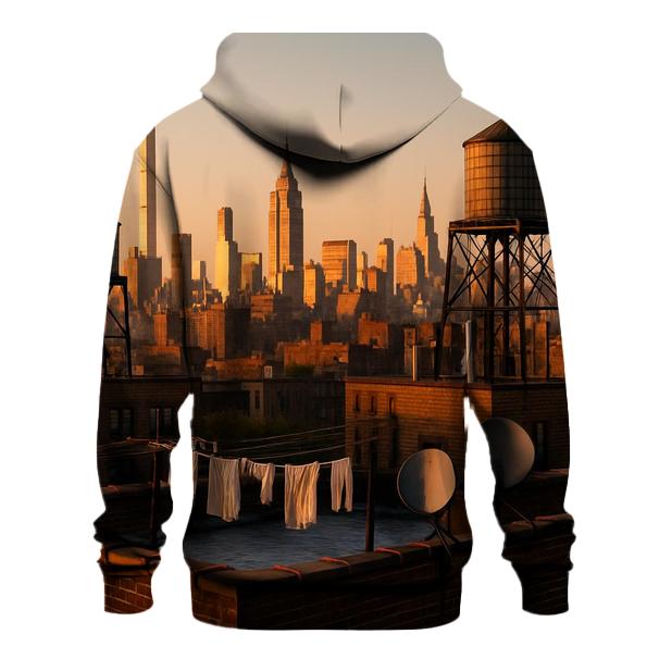 Harlem Rooftop Golden Hour Skyline zip-up hoodies