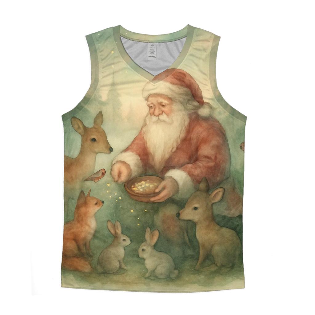 Cozy Forest Guardian Santa sports performance tank tops