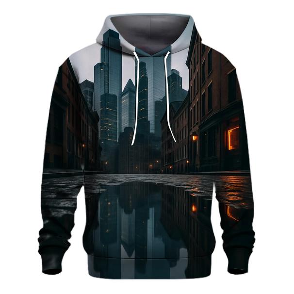 Financial District Reflections After Rain heavyweight hoodies