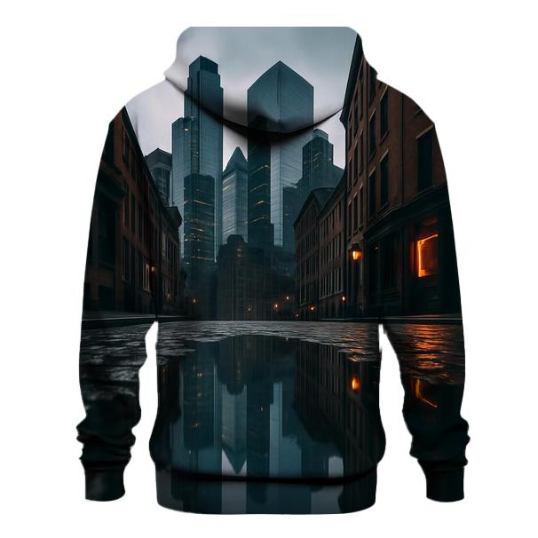 Financial District Reflections After Rain heavyweight hoodies