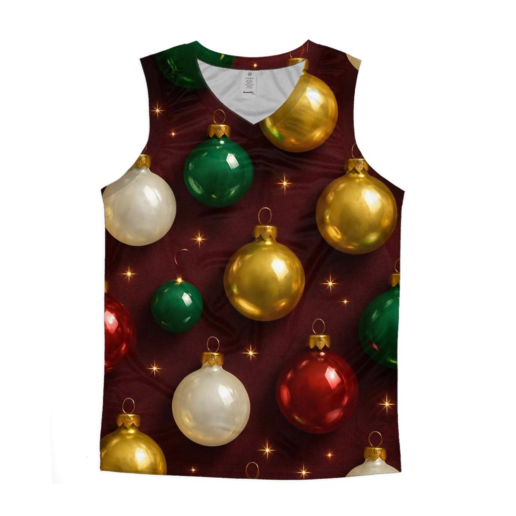 Bauble Galaxy Scatter On Burgundy Velvet sports performance tank tops