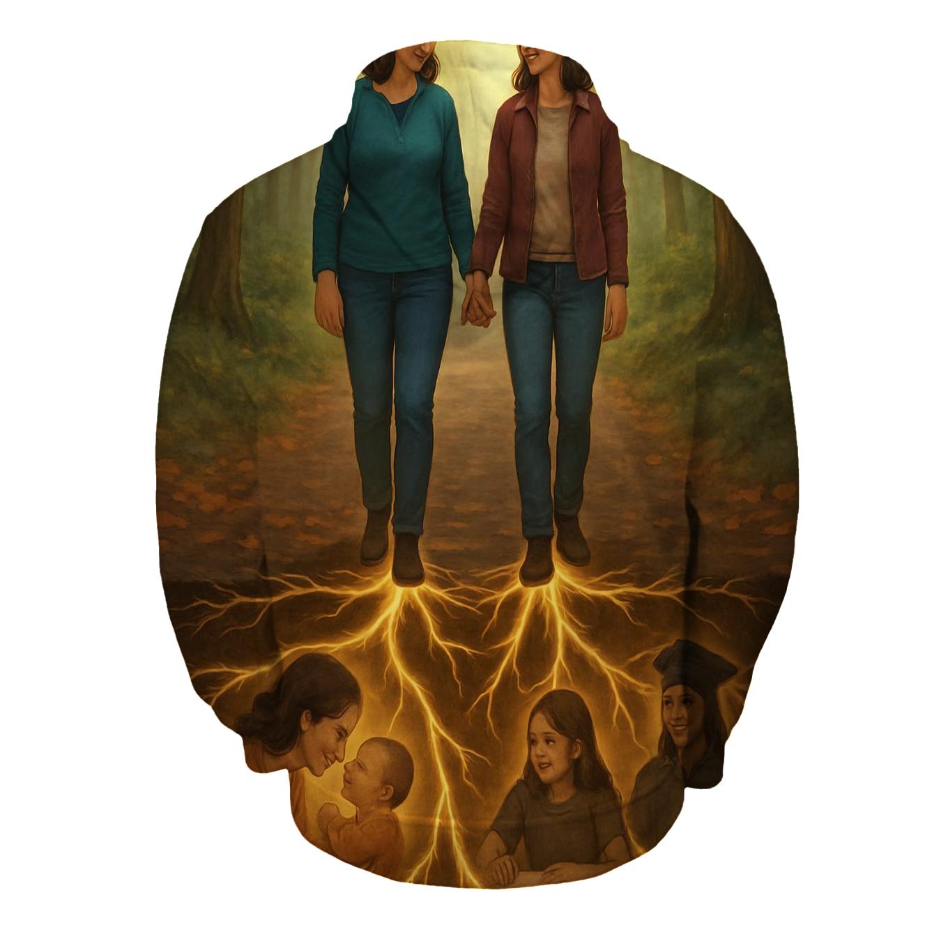 Roots Of Light Beneath Our Steps embroidered hoodies