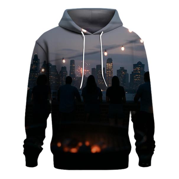 Fourth Of July Rooftop Barbecue Skyline heavyweight hoodies