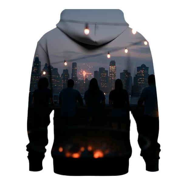 Fourth Of July Rooftop Barbecue Skyline heavyweight hoodies