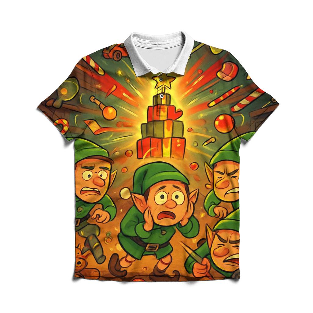 Elf Workshop Supernova Chaos custom polo shirts