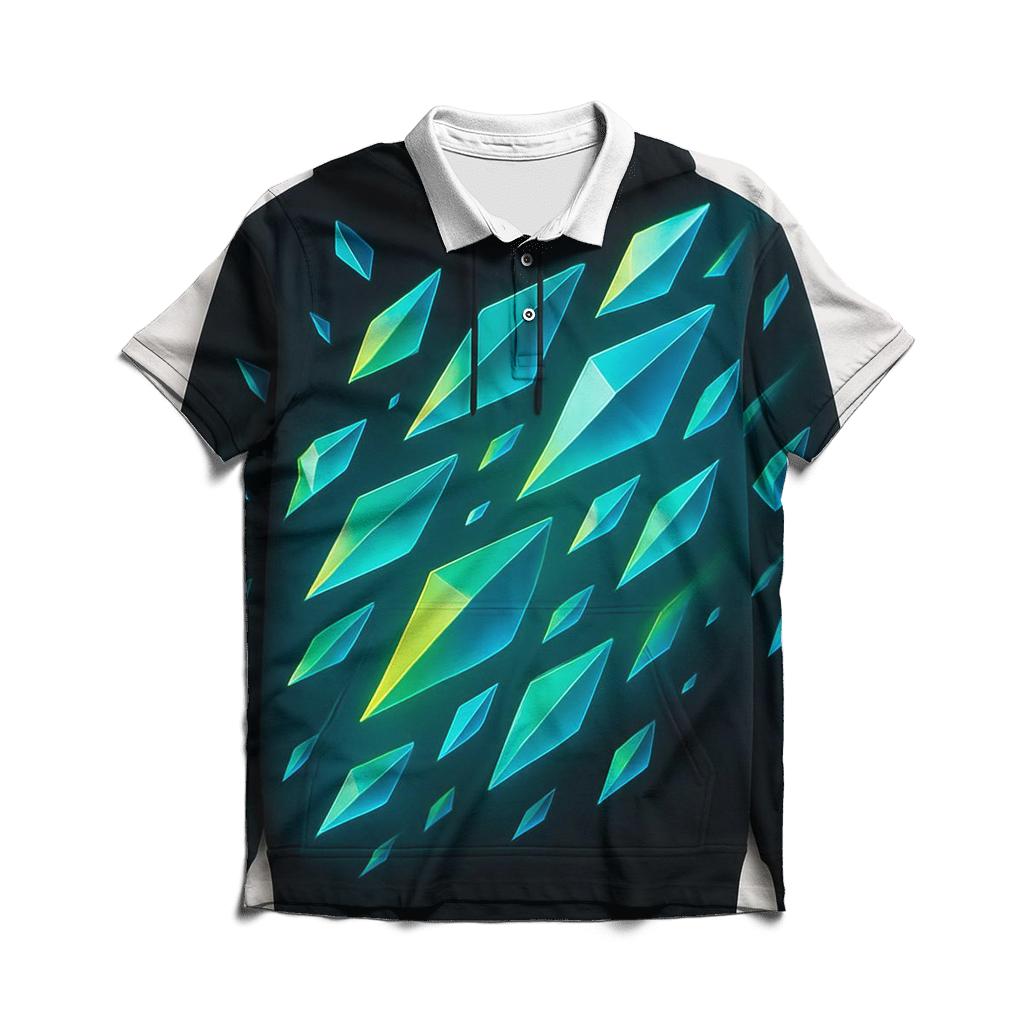 Prismatic Drift Gradient Shapes custom polo shirts