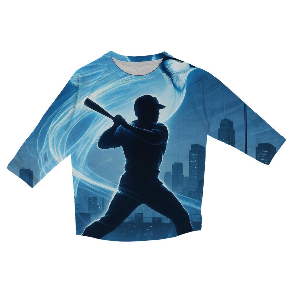 Skyline Surge With Blue Jays Spirit custom 3/4 sleeve shirts