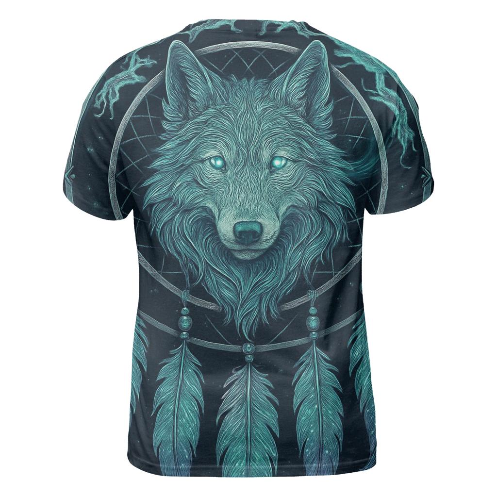 Dreamcatcher Aurora Wolf unique graphic print tees
