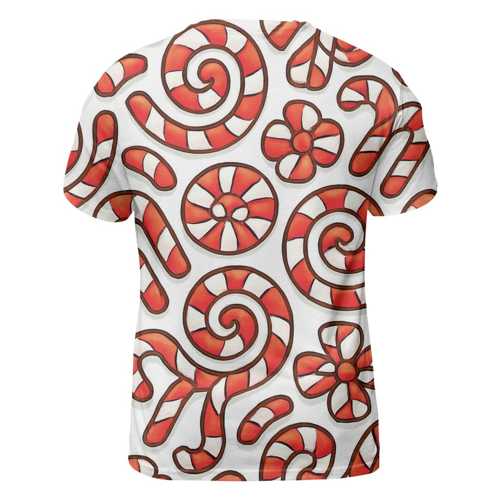 Candy Cane Spiral Tessellation On White custom all-over print shirts
