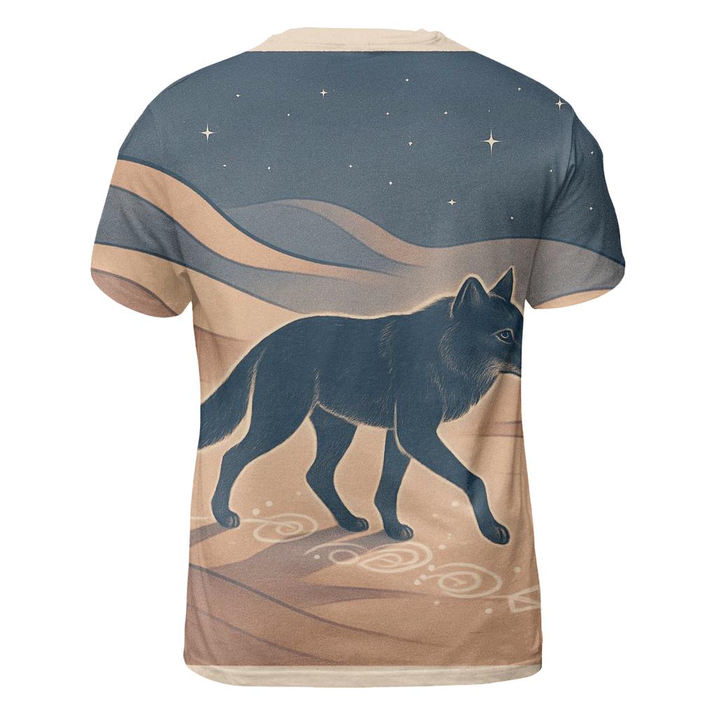 Mystic Sand Dune Wolf artistic all-over print tops
