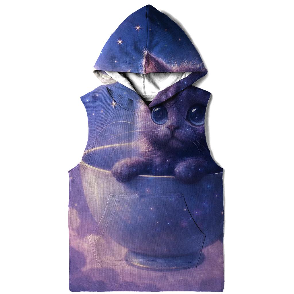 Celestial Teacup Cat embroidered hoodies