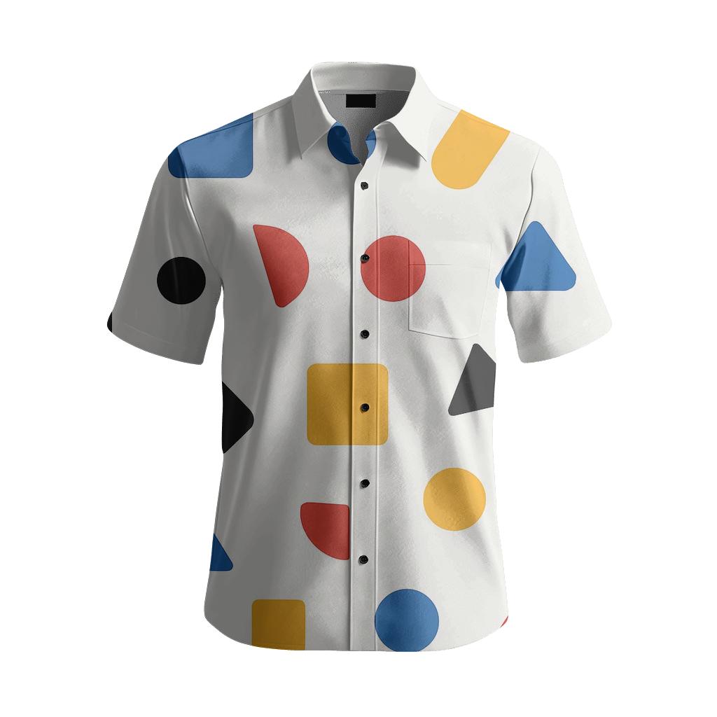 Playful Geometric Scatter Blocks stylish threadwork shirts