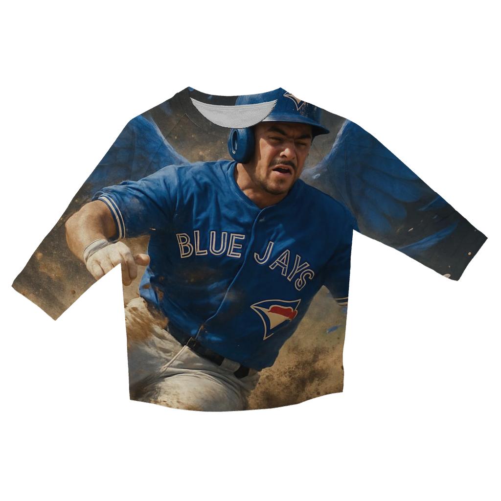 Frozen Wings At Home Plate Blue Jays Spirit personalized 3/4 sleeve tees