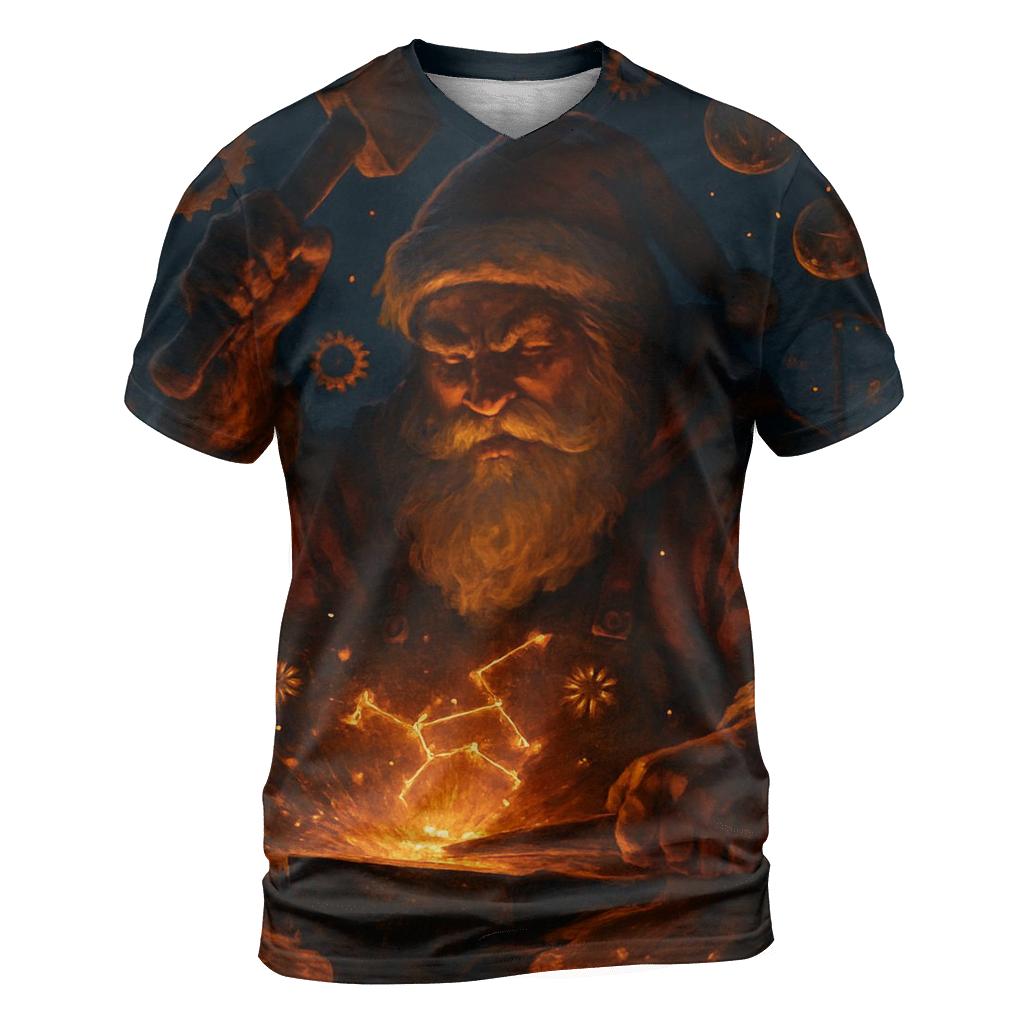 Midnight Workshop Santa Forge vibrant all-over design tees