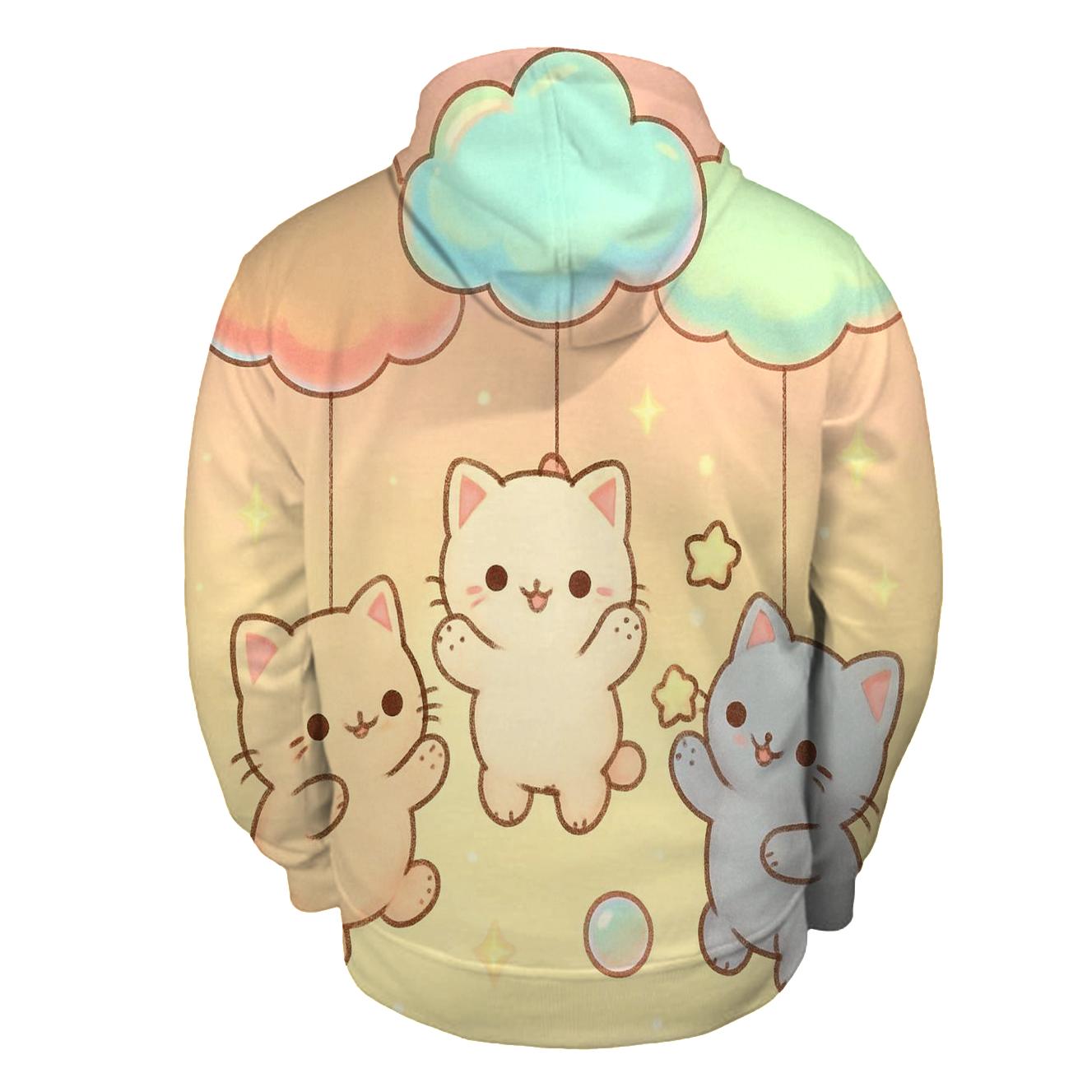 Pastel Balloon Cloud Kittens hoodie trends