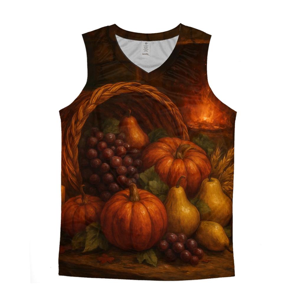 Candlelit Cornucopia Hearth graphic print tank tops