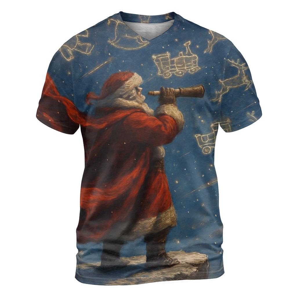 Arctic Stargazer Santa Summit creative print fashion shirts