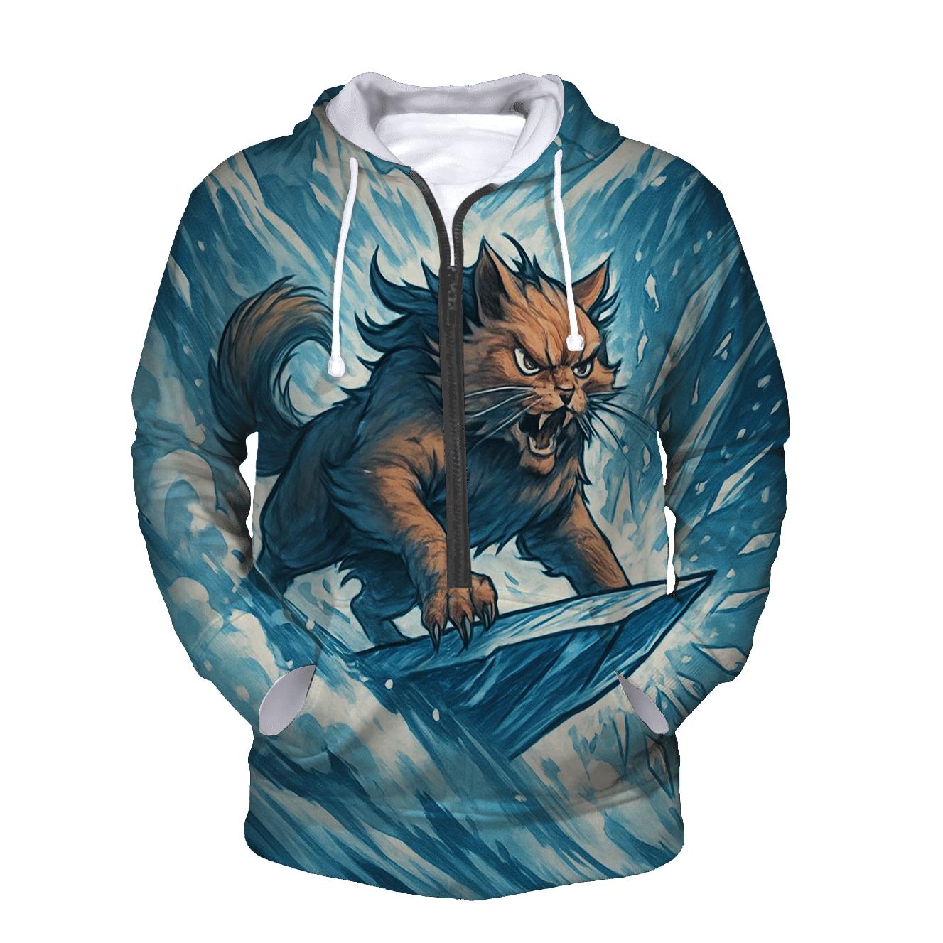 Arctic Storm Rider Snow Cat zip-up hoodies