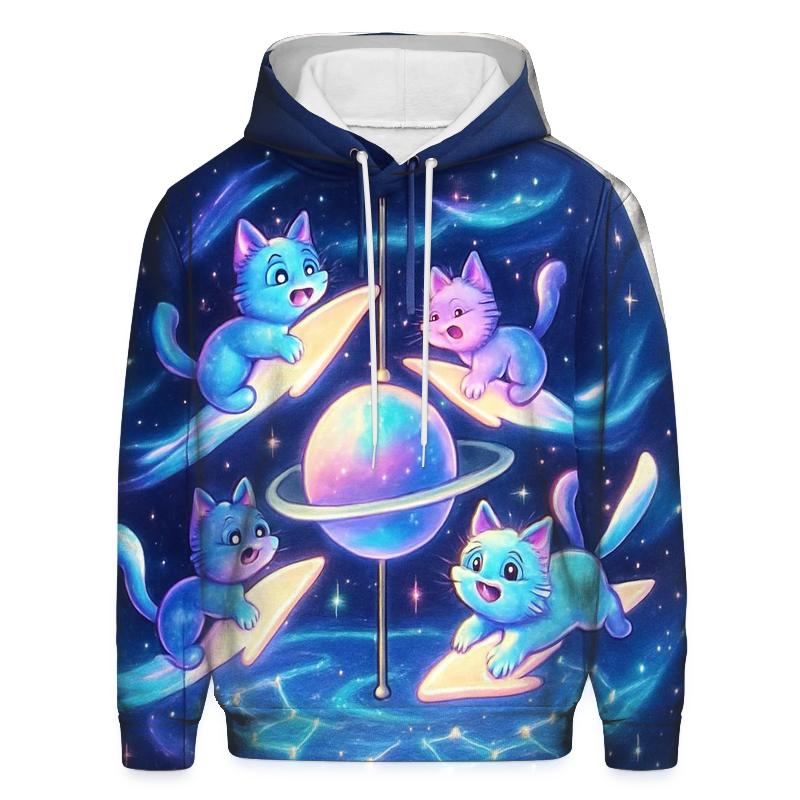 Cosmic Carousel Cats lightweight hoodies