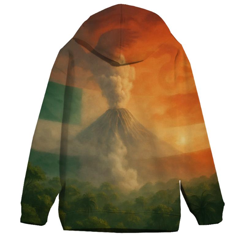 Mexican Flag Volcano And Forest Fusion pullover hoodies