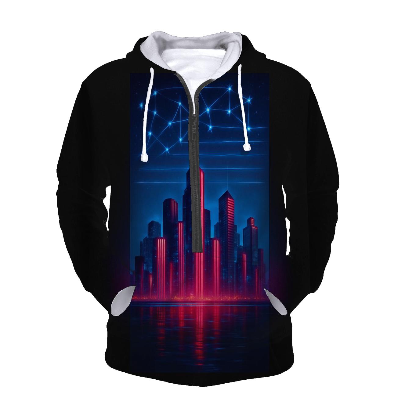 Neon Skyline Stripes graphic hoodies