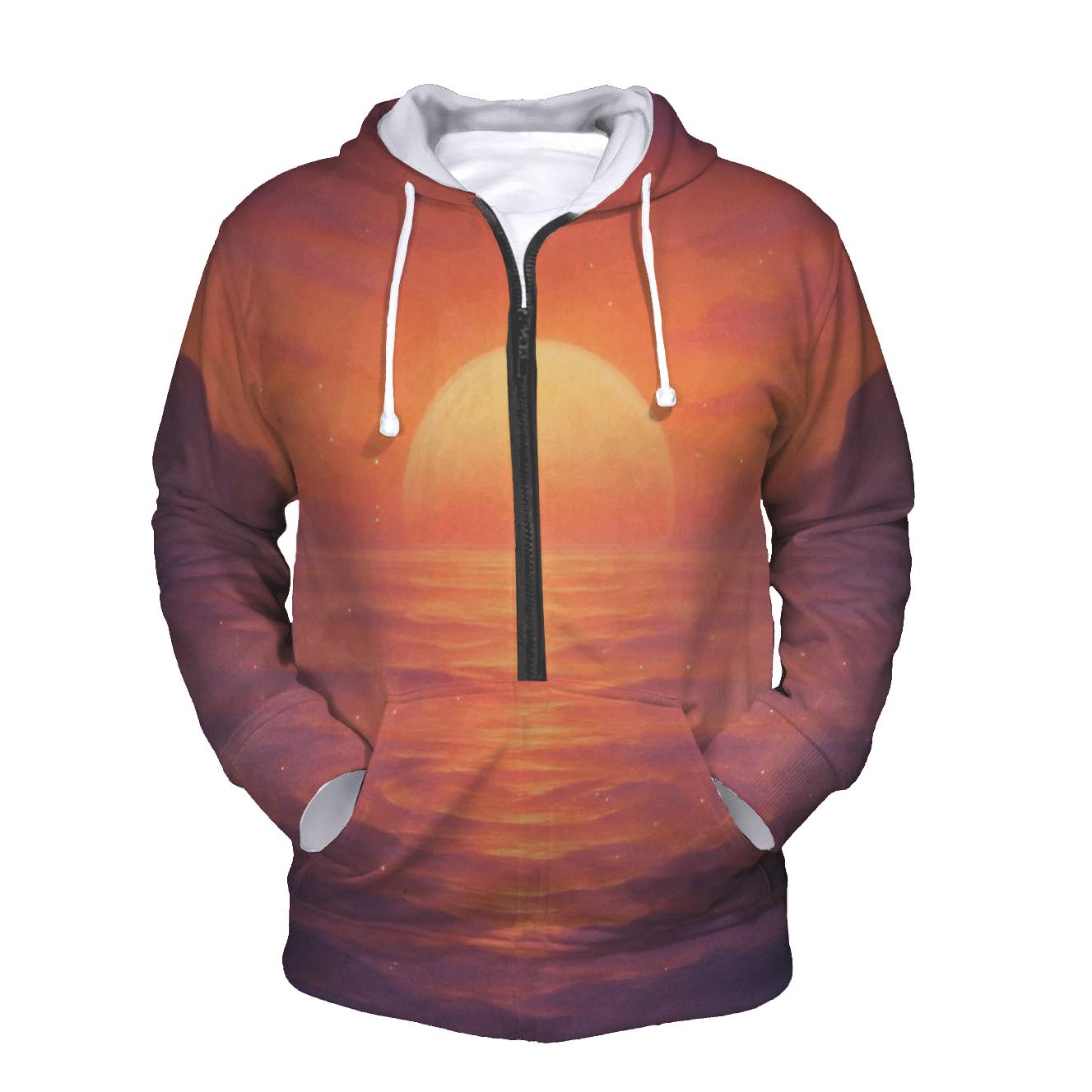 Celestial Ember Tides zip-up hoodies